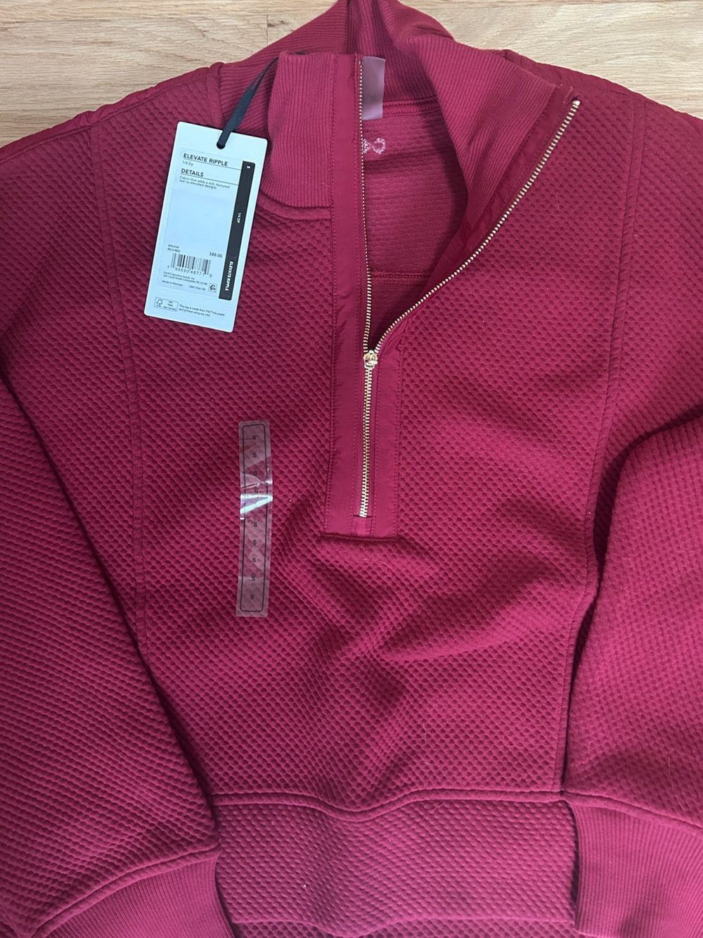 CALIA by Carrie Underwood Burgundy Quarter-Zip Pullover Sweatshirt - Picture 3 of 3